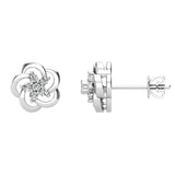 Open Flower Diamond 1/8 Ct.Tw. Stud Earrings