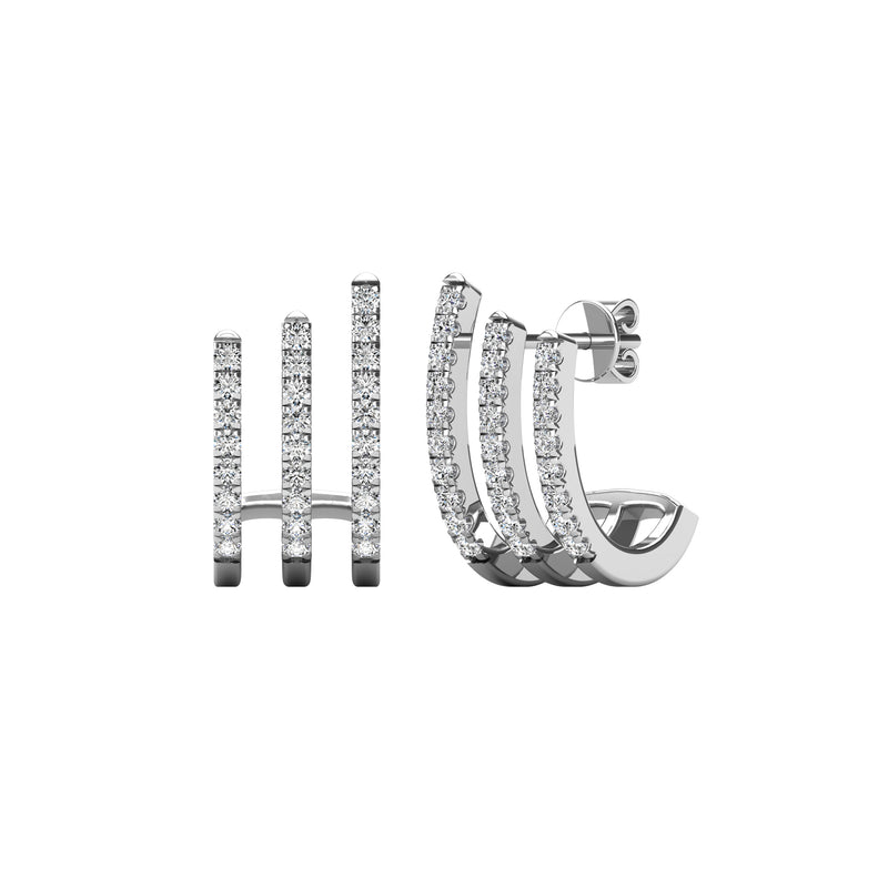 14K White Gold 1/4 Ct.Tw. Diamond Fashion Earrings