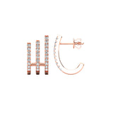 14K Rose Gold 1/4 Ct.Tw. Diamond Huggies Earrings