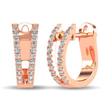 14K Rose Gold 1/4 Ct.Tw. Diamond Huggies Earrings