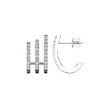 14K White Gold 1/4 Ct.Tw. Diamond  Huggies Earrings