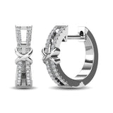 10K White Gold 1/6 Ct.Tw. Diamond Hoop Earrings