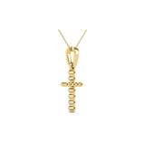 10K Yellow Gold 1/20 Ct.Tw. Diamond Accent Cross Pendant