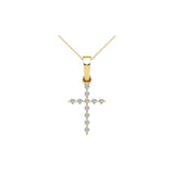 10K Yellow Gold 1/20 Ct.Tw. Diamond Accent Cross Pendant