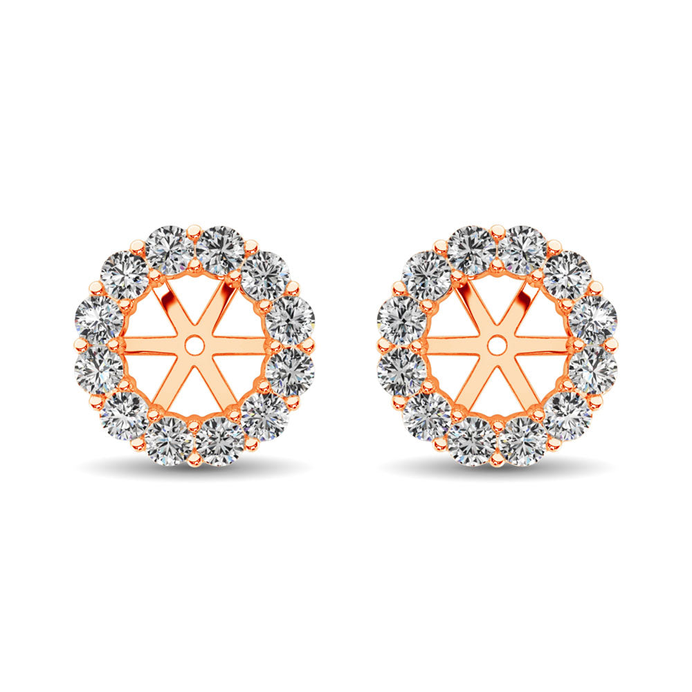 14K Rose Gold Diamond 1/2 Ct.Tw. Earrings Jacket