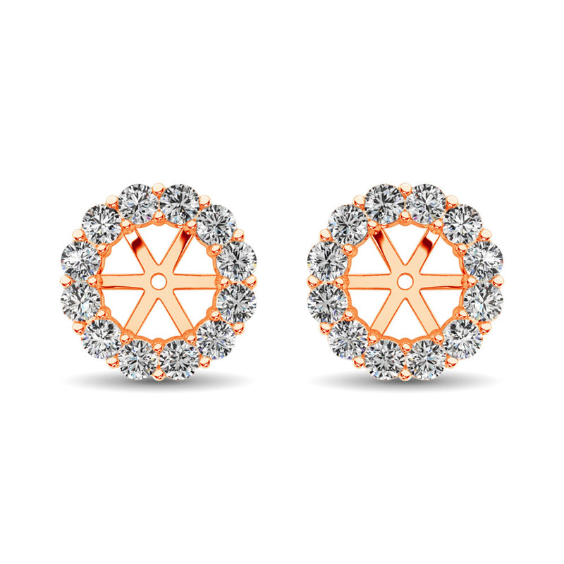 14K Rose Gold Diamond 1/2 Ct.Tw. Earrings Jacket