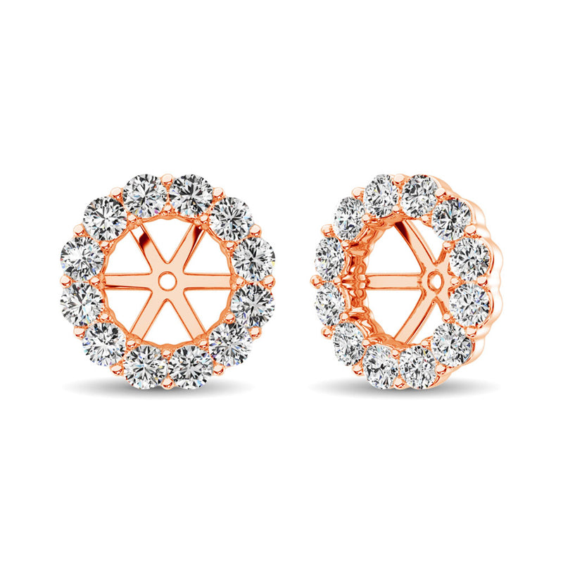 14K Rose Gold Diamond 3/4 Ct.Tw. Earrings Jacket