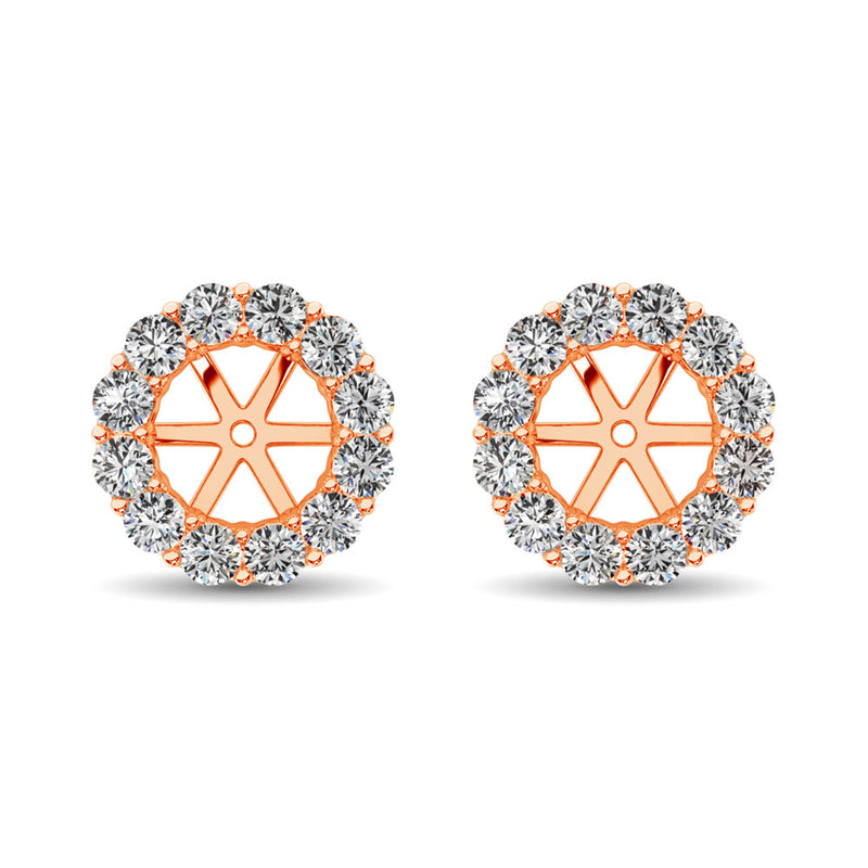 14K Rose Gold Diamond 3/4 Ct.Tw. Earrings Jacket
