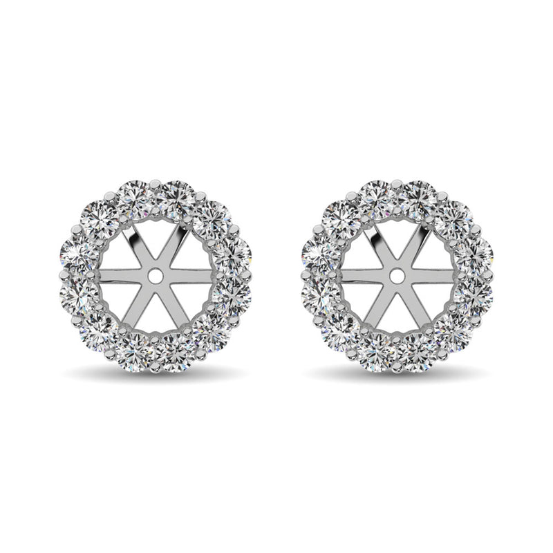 14K White Gold Diamond 1/2 Ct.Tw. Earrings Jacket