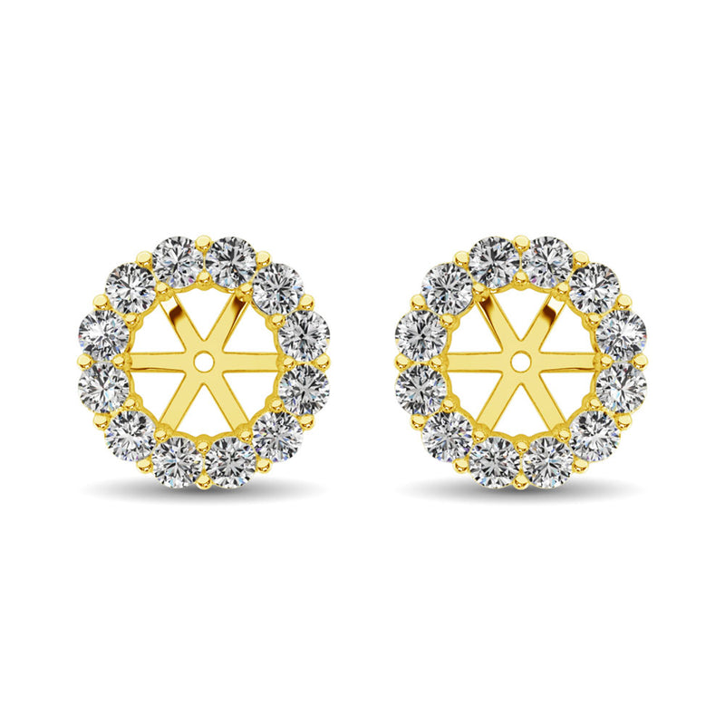 14K Yellow Gold Diamond 1/2 Ct.Tw. Earrings Jacket