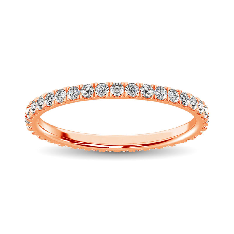 14K Rose Gold Diamond 3/8 Ct.Tw. 9 Stone Anniversary Band