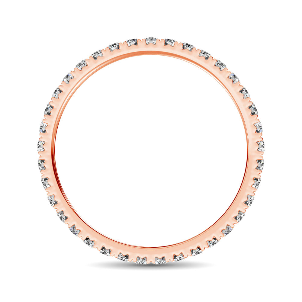 14K Rose Gold Diamond 3/8 Ct.Tw. 9 Stone Anniversary Band