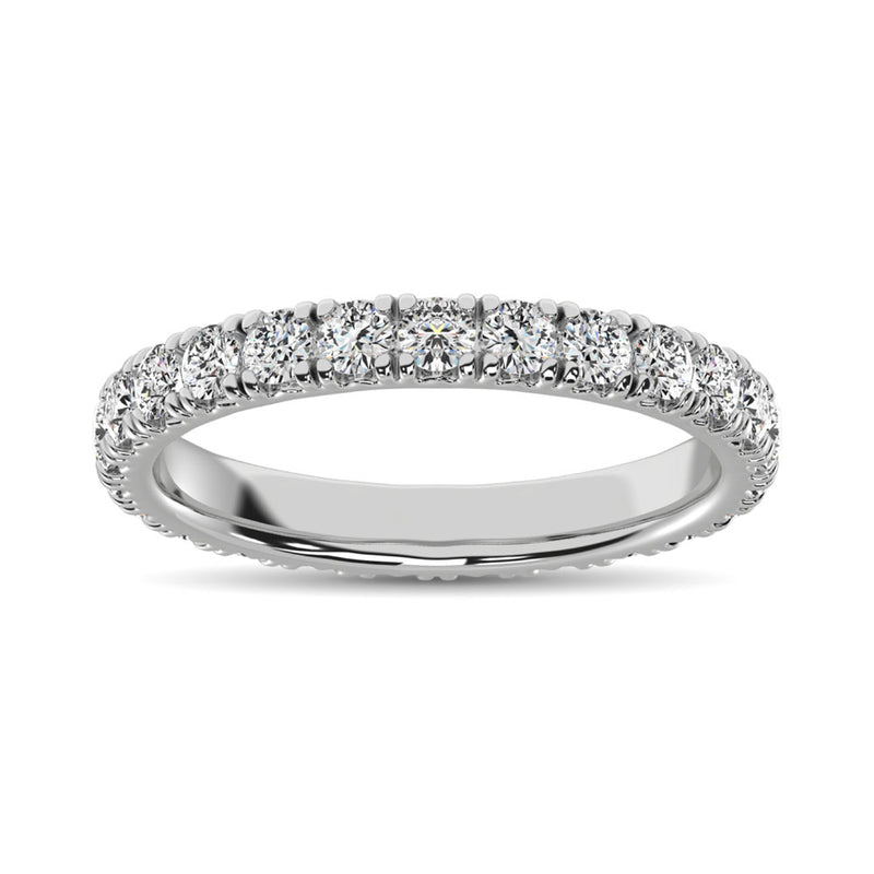 14K White Gold Diamond 1 1/4 Ct.Tw. 9 Stone Anniversary Band