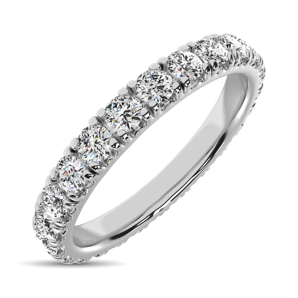 14K White Gold Diamond 1 1/4 Ct.Tw. 9 Stone Anniversary Band