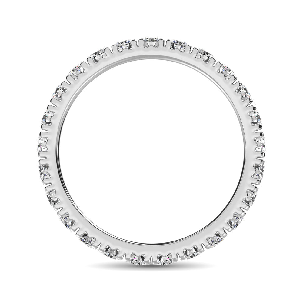 14K White Gold Diamond 1 1/4 Ct.Tw. 9 Stone Anniversary Band