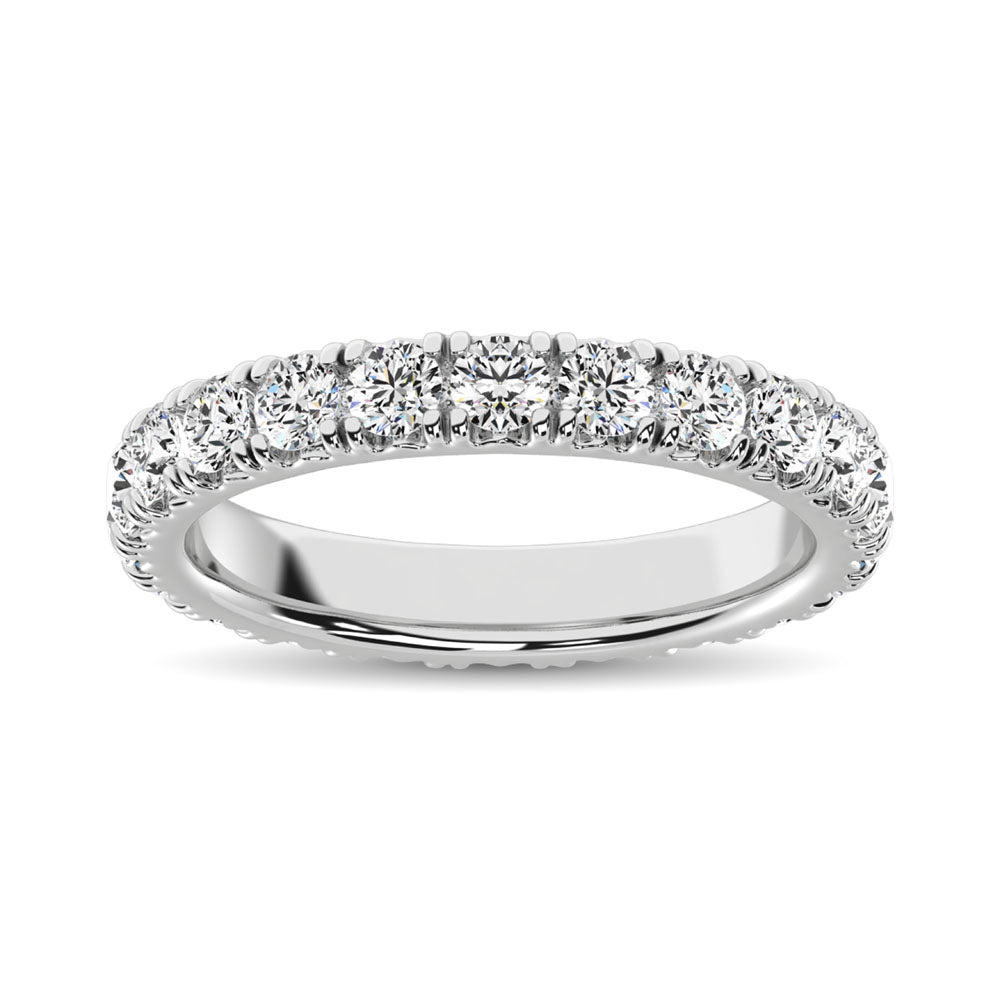 14K White Gold Diamond 1 5/8 Ct.Tw. 9 Stone Anniversary Band
