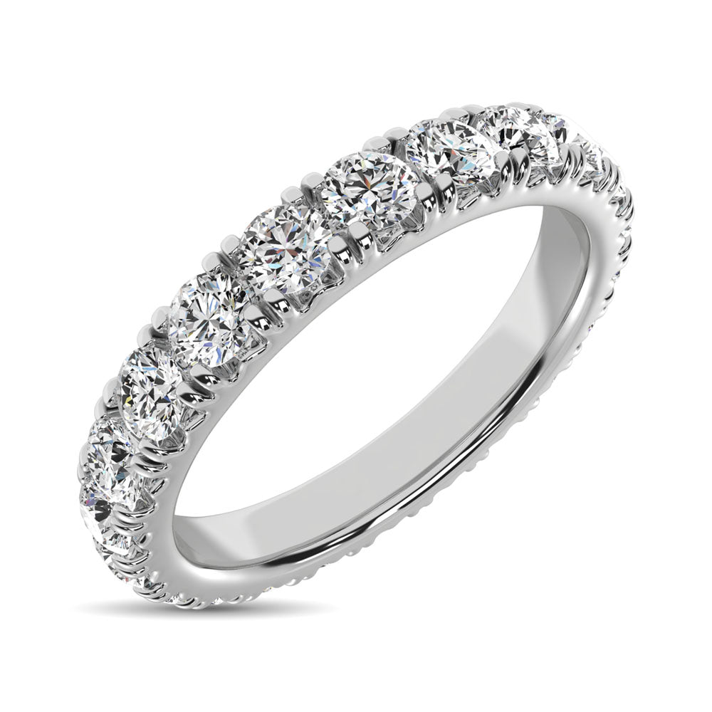 14K White Gold Diamond 1 5/8 Ct.Tw. 9 Stone Anniversary Band