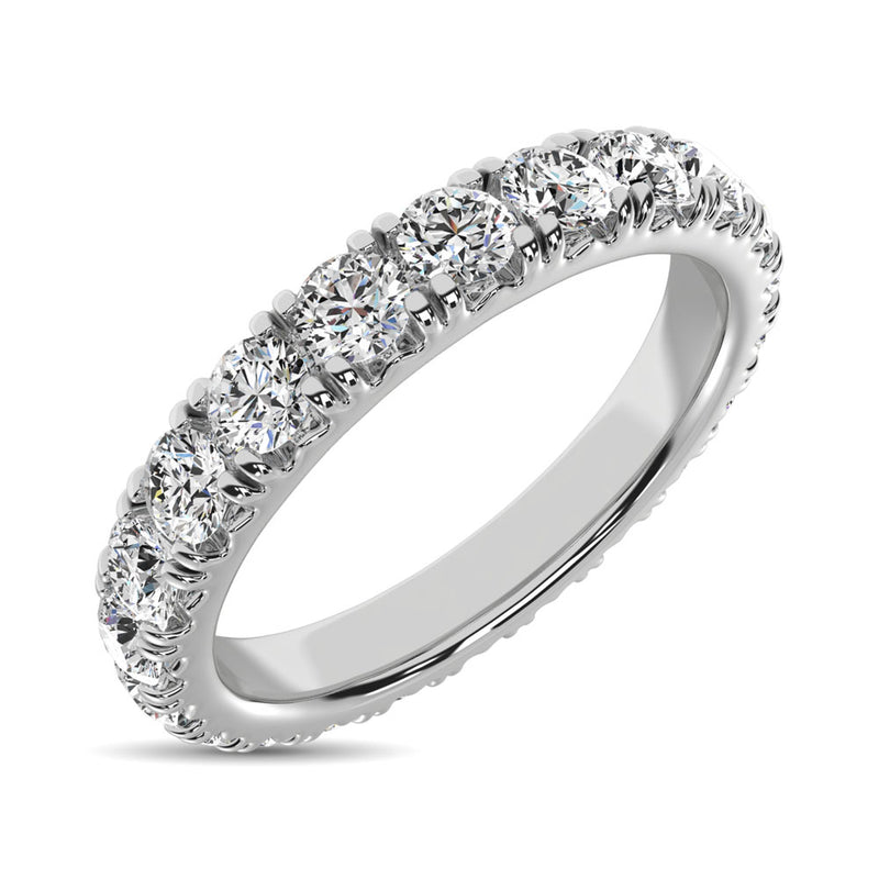 14K White Gold Diamond 1 5/8 Ct.Tw. 9 Stone Anniversary Band