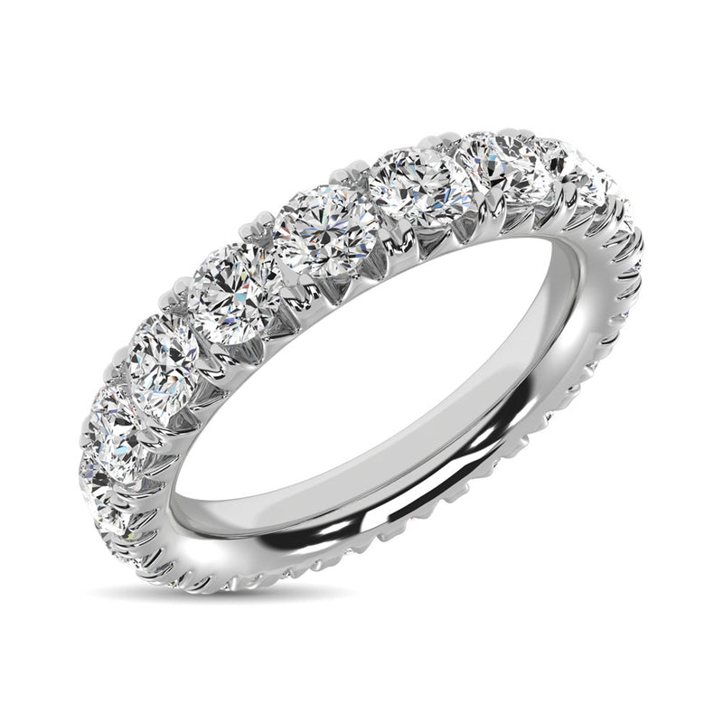 14K White Gold Diamond 2 Ct.Tw. 9 Stone Anniversary Band