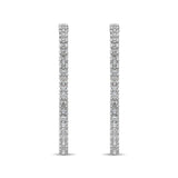 14K White Gold Diamond 2 2/5 Ct.Tw. In and Out Hoop Earrings