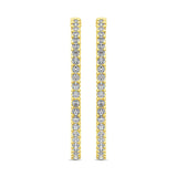 14K Yellow Gold Diamond 2 2/5 Ct.Tw. In and Out Hoop Earrings