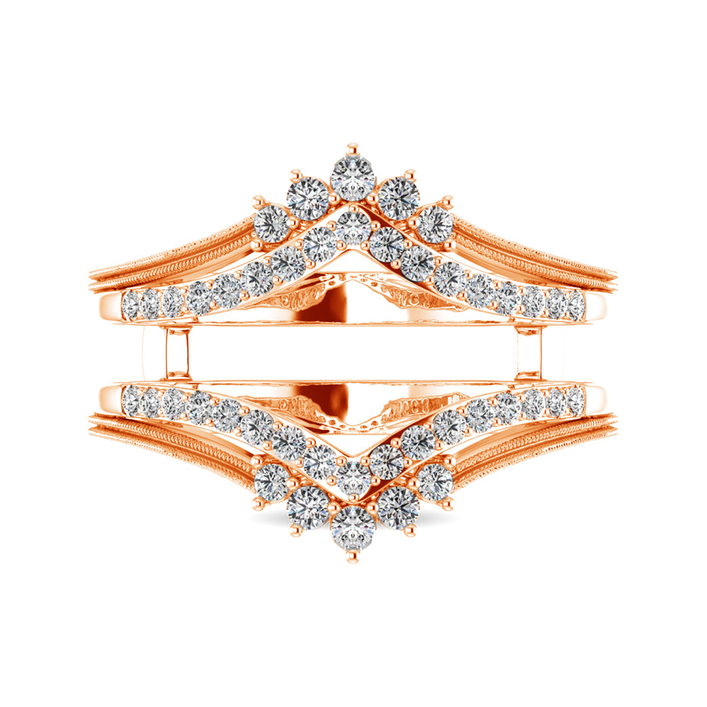 14K Rose Gold 1/2 Ct.Tw. Diamond Guard Ring