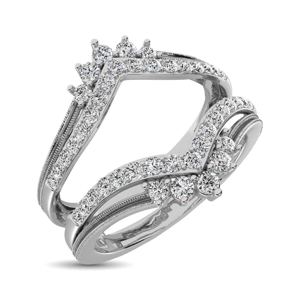 14K White Gold 1/2 Ct.Tw. Diamond Guard Ring
