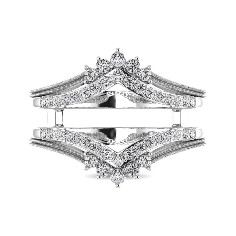14K White Gold 1/2 Ct.Tw. Diamond Guard Ring