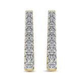 10K Yellow Gold Diamond 1 Ct.Tw. Classic Hoop Earrings