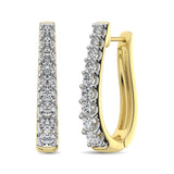 10K Yellow Gold Diamond 1 Ct.Tw. Classic Hoop Earrings