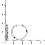 10K White Gold Baguette Diamond 1/5 Ct.Tw. Hoop Earrings