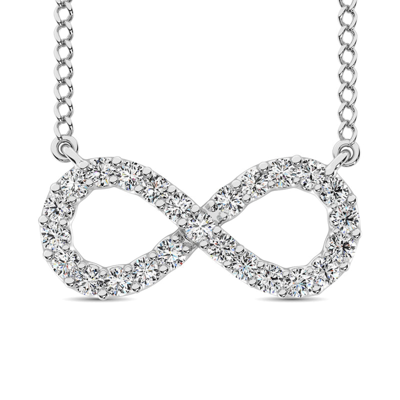 10K White Gold Diamond 1/2 Ct.Tw. Infinity Pendant