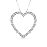 10K White Gold Diamond 1/2 Ct.Tw. Heart Pendant
