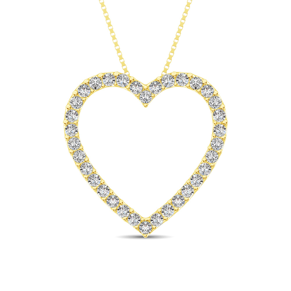 10K Yellow Gold Diamond 1/2 Ct.Tw. Heart Pendant