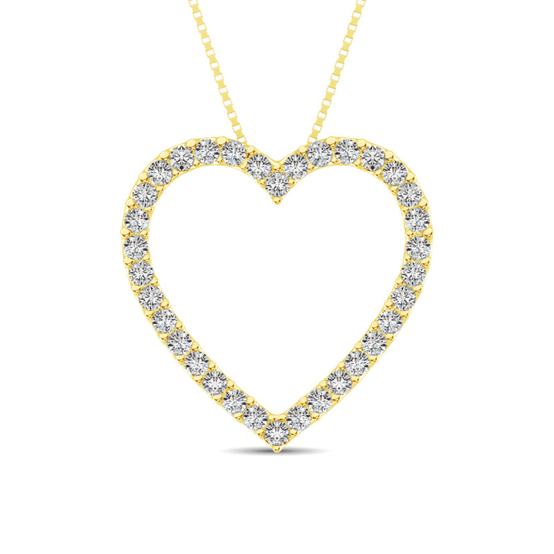 10K Yellow Gold Diamond 1/2 Ct.Tw. Heart Pendant
