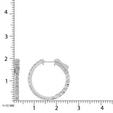 10K White Gold Diamond 1/2 Ct.Tw. In and Out Hoop Earrings