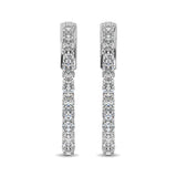 10K White Gold Diamond 1/2 Ct.Tw. In and Out Hoop Earrings