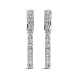 10K White Gold Diamond 2 Ct.Tw. In and Out Hoop Earrings