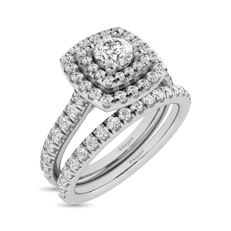 14KT White Gold 1Ct.Tw. Diamond keyani Bridal Ring