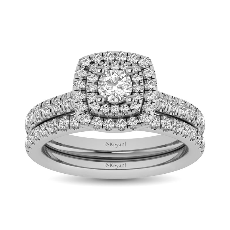 14KT White Gold 1Ct.Tw. Diamond keyani Bridal Ring