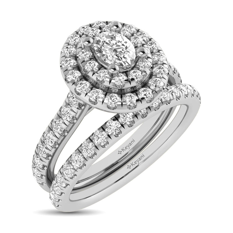 14KT White Gold 1Ct.Tw. Diamond keyani Bridal Ring
