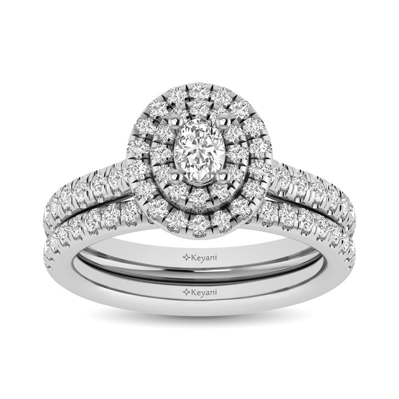 14KT White Gold 1Ct.Tw. Diamond keyani Bridal Ring