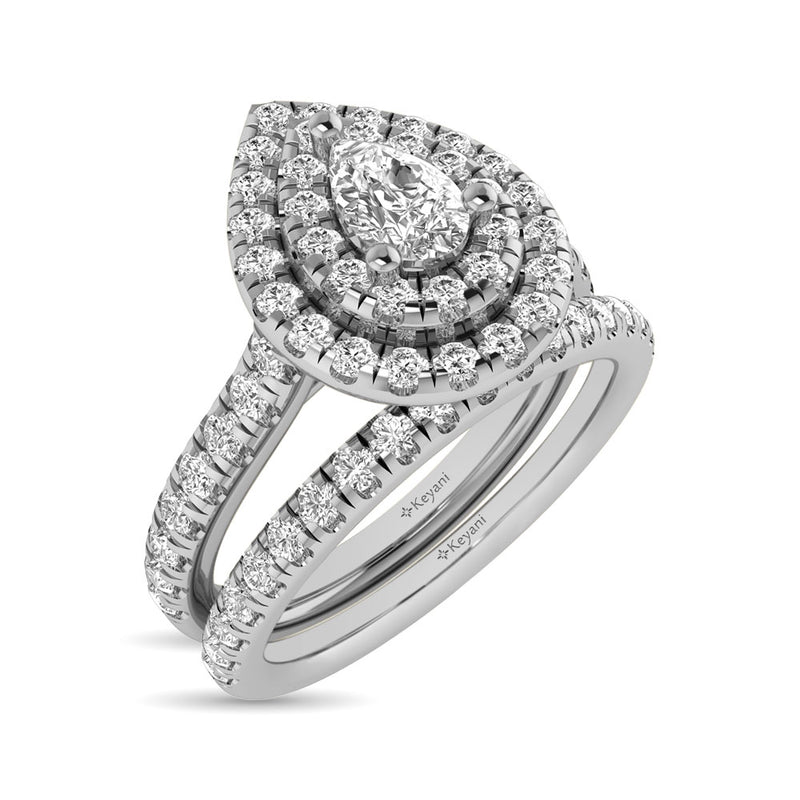 14KT White Gold 1Ct.Tw. Diamond keyani Bridal Ring