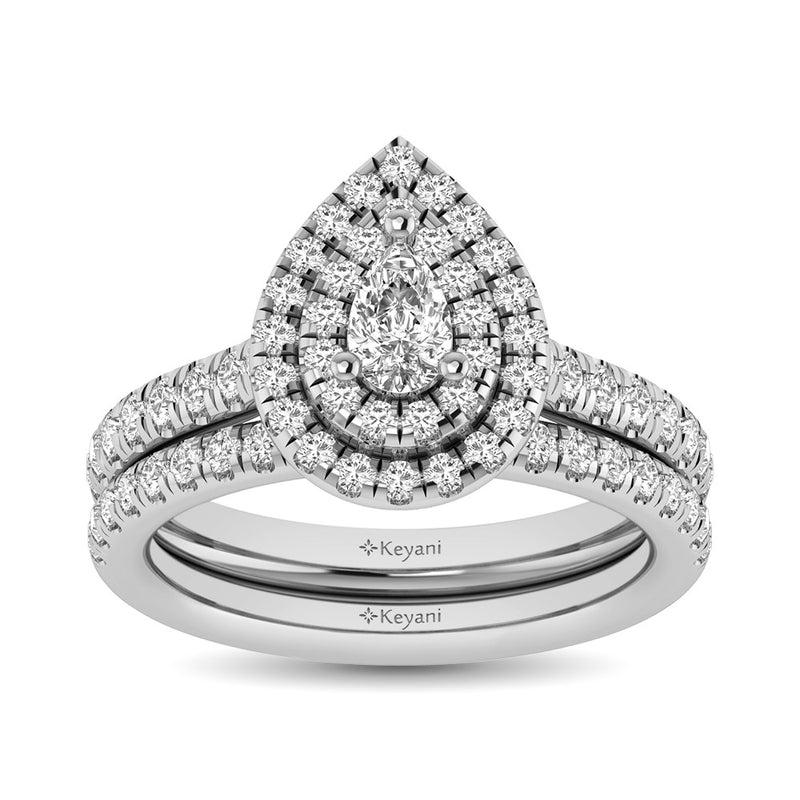 14KT White Gold 1Ct.Tw. Diamond keyani Bridal Ring