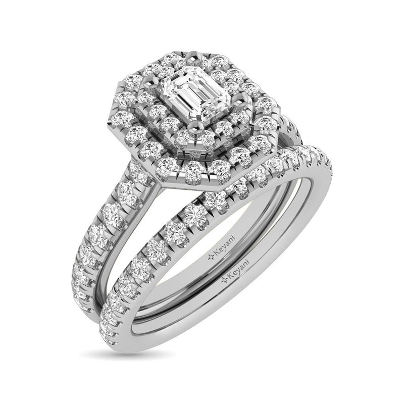 14KT White Gold 1Ct.Tw. Diamond keyani Bridal Ring