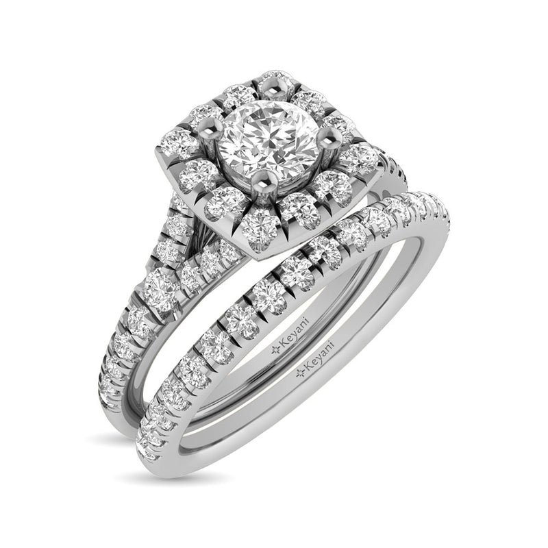 14KT White Gold 1Ct.Tw. Diamond keyani Bridal Ring