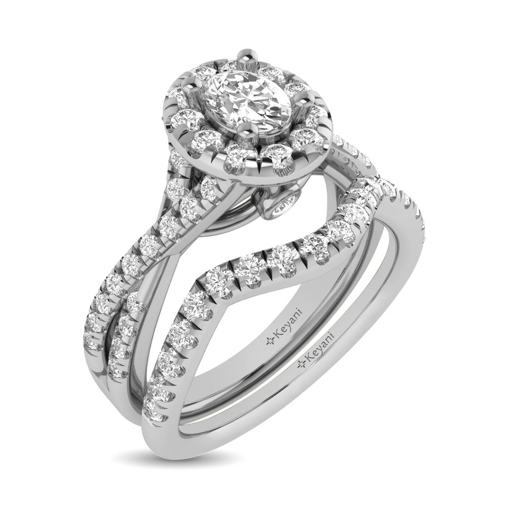 14KT White Gold 1Ct.Tw. Diamond keyani Bridal Ring