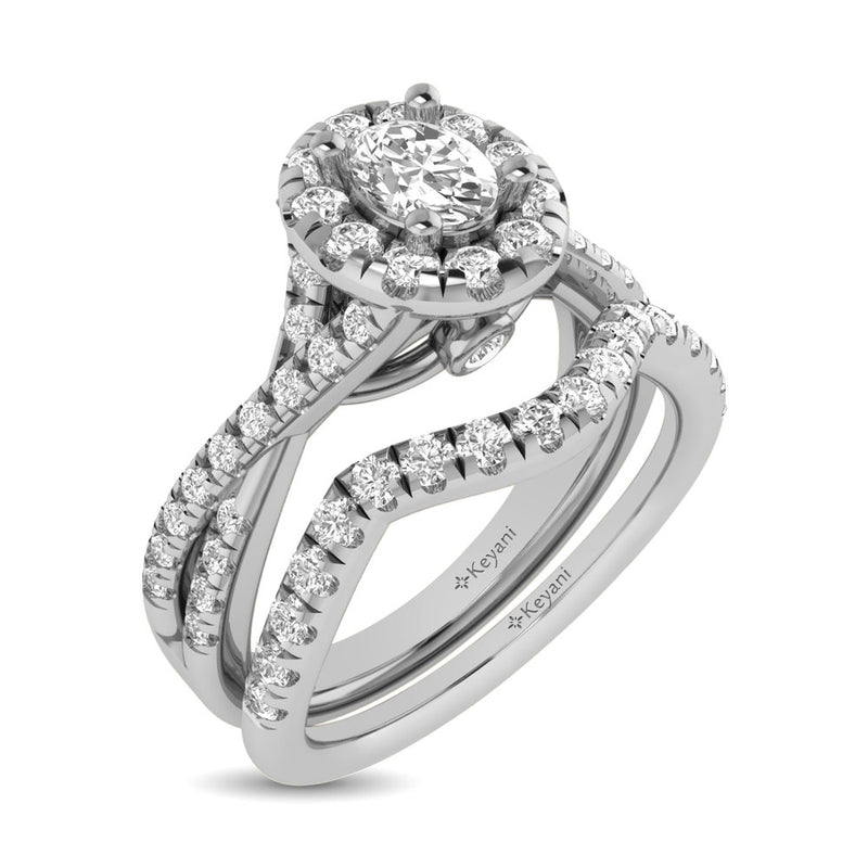 14KT White Gold 1Ct.Tw. Diamond keyani Bridal Ring