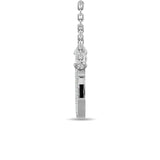 Diamond Moon and Star Necklace 1/6 ct tw in 10K White Gold