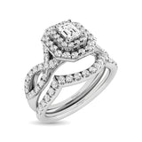 14K White Gold 1 Ct.Tw. Diamond Bridal Rings
